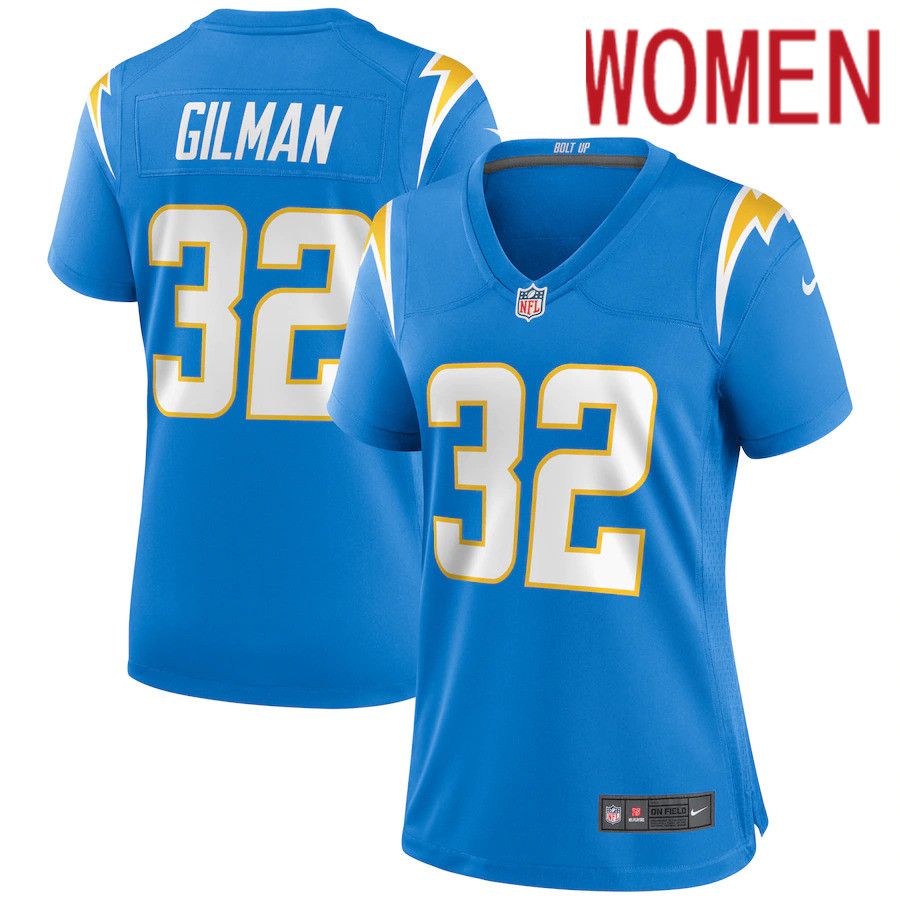 Women Los Angeles Chargers 32 Alohi Gilman Nike Powder Blue Game NFL Jersey
